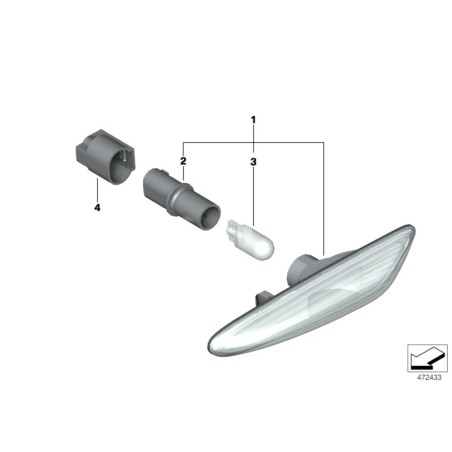 Clignotant gauche orange - Pièce d'origine BMW 63133418445