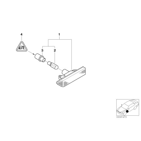 Clignotant gauche orange - Pièce d'origine BMW 63137164489