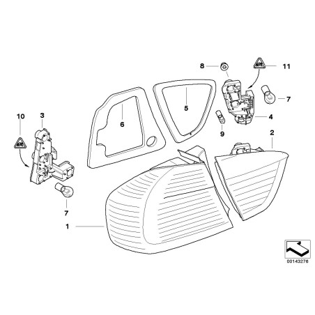 Prise d'ampoule de feu arrière extérieur gauche - Pièce d'origine BMW 63216937473