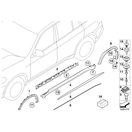 Protection de peinture de bas de caisse côté gauche - Pièce d'origine BMW 51778038027