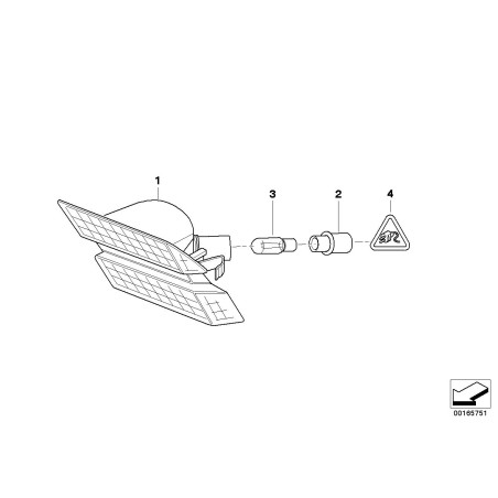 Indicateur de clignotant gauche blanc - Pièce d'origine BMW 63137165809