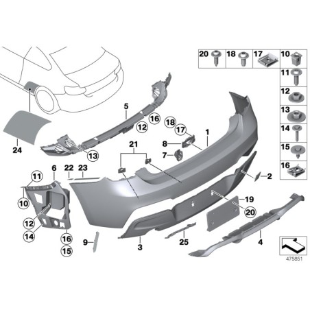 Feuille de protection gauche - Pièce d'origine BMW 51148070591