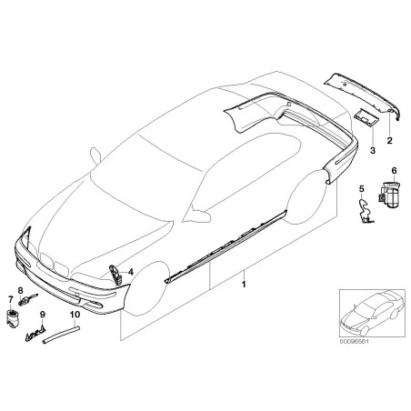 Pack de 10 supports de fixation gauche - Pièce d'origine BMW 51127000347