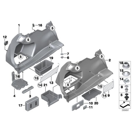 Support gauche - Pièce d'origine BMW 51477295817