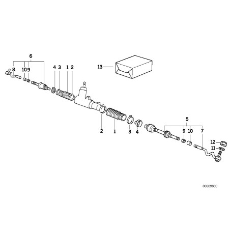 Assemblage de biellette de direction gauche - Pièce d'origine BMW 32111139315