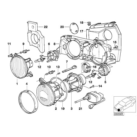 Phare Euro - Pièce d'origine BMW 63121390275