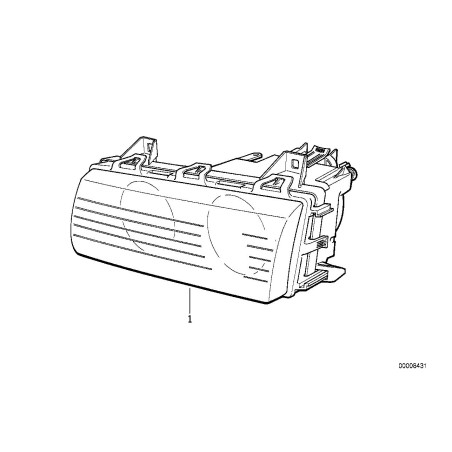 Ensemble de phare avant Euro (halogène) avec réflecteur - Pièce d'origine BMW 63121387861