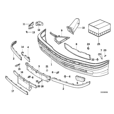 Bande de suppression de support de plaque d'immatriculation - Pièce d'origine BMW 51111977306