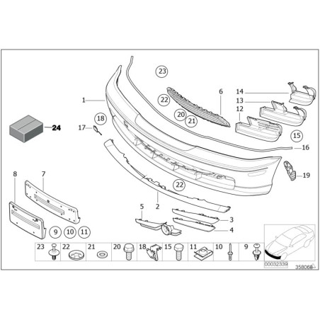 Support de plaque d'immatriculation - Pièce d'origine BMW 51118245103