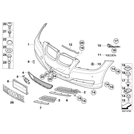 Support de plaque d'immatriculation - Pièce d'origine BMW 51117143749