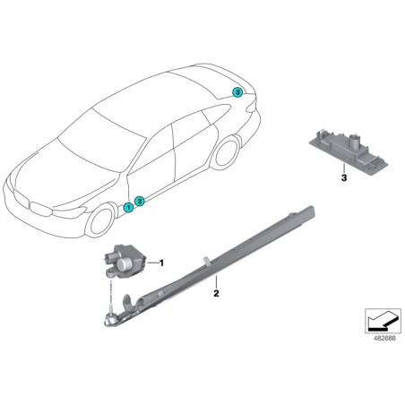 Module d'éclairage Tapis lumineux gauche - Pièce d'origine BMW 63147370179