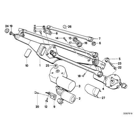 Bielle d'essuie-glace - Pièce d'origine BMW 61601384114