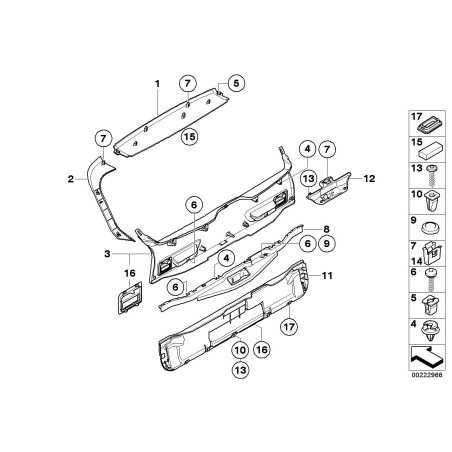 Garniture de seuil de chargement noire - Pièce d'origine BMW 51497172145