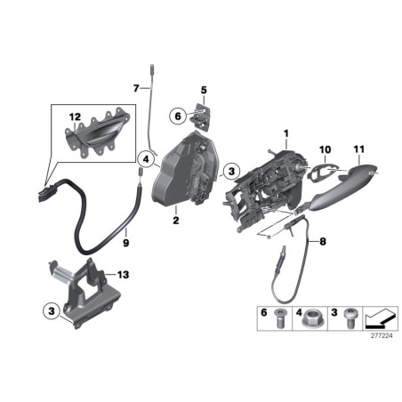 Serrure complète avant gauche - Pièce d'origine BMW 51217148475