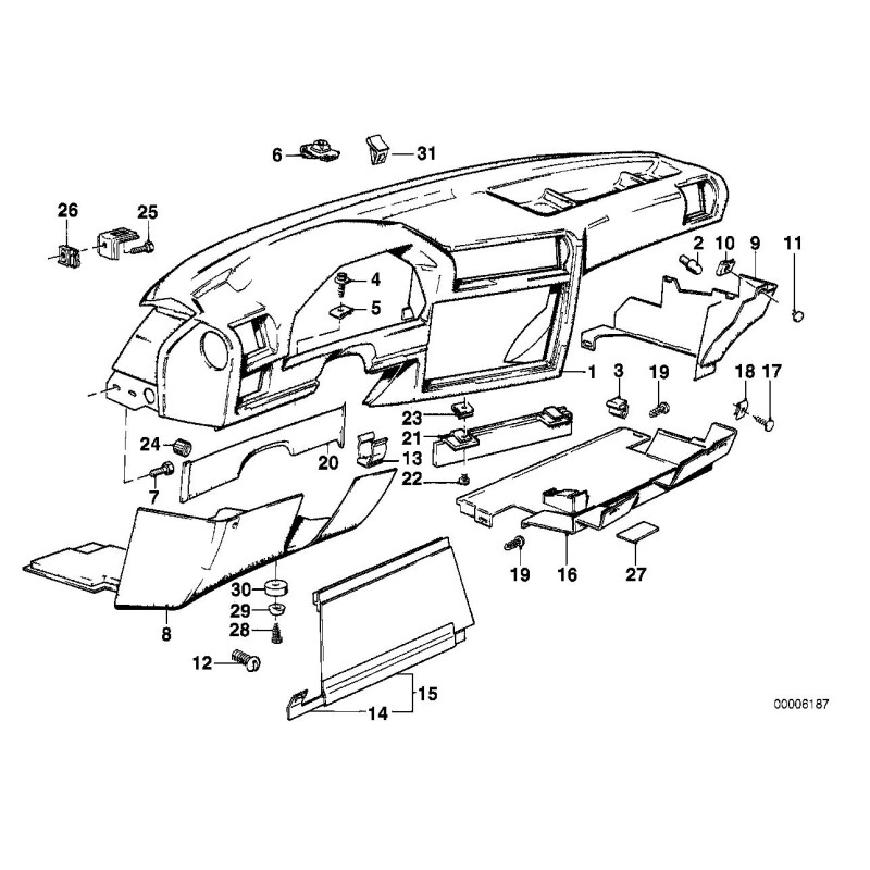 Ecran revetement du tableau de bord d`origine BMW (62111370657)