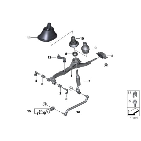 Manchon de bague de guidage de levier de transmission manuelle - Pièce d'origine BMW 25117507695