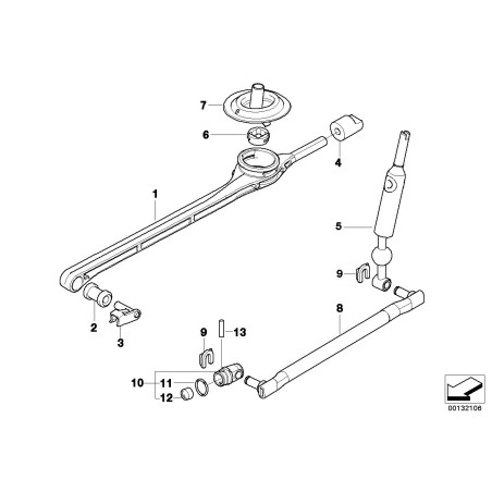 Bras de verrouillage de la tige de sélection de la transmission manuelle - Pièce d'origine BMW 25111221849