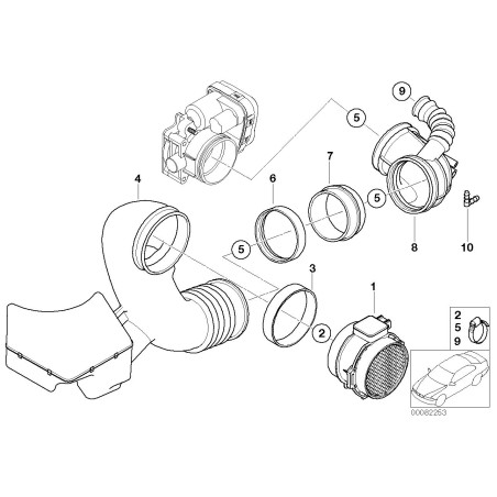 Capteur de débit d'air massique (MAF) - Pièce d'origine BMW 13627567451