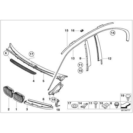 Garniture Shadowline mate gauche - Pièce d'origine BMW 51338160969