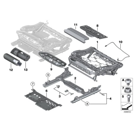 Système de soutien mécanique pour la cuisse - Pièce d'origine BMW 52107143536