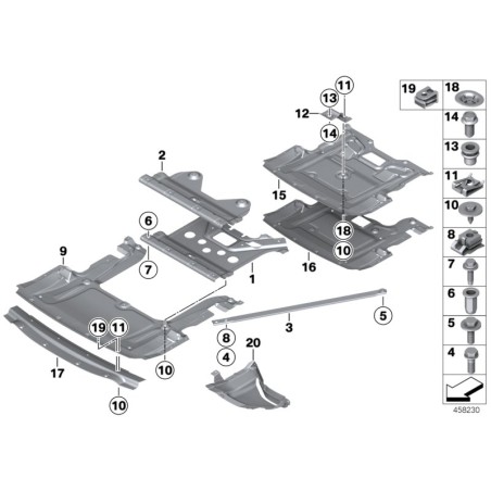 Protection du compartiment moteur - Pièce d'origine BMW 51758035943