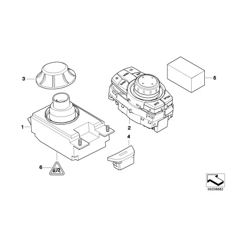 Contrôleur de menu - Bouton en cuir - Pièce d'origine BMW 65826945148