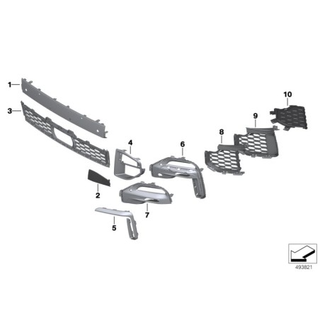 Pièce d'origine BMW 51118074269/51118074270 - Ensemble de prises d'air du pare-chocs avant gauche et droit.