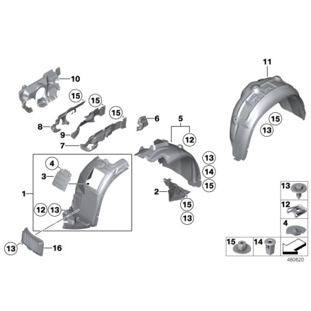 Pièce avant de panneau latéral droit - Pièce d'origine BMW 51712990087