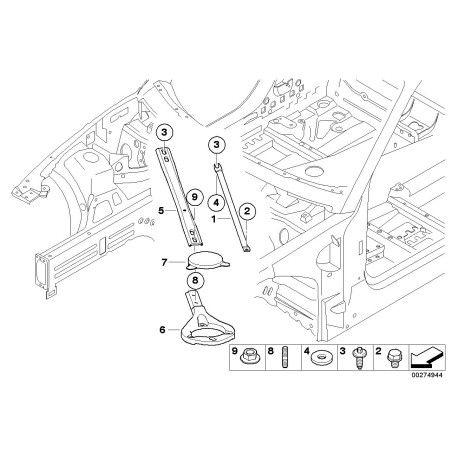 Pièce d'origine - Capuchon de couverture de barre de suspension avant BMW 51617891281