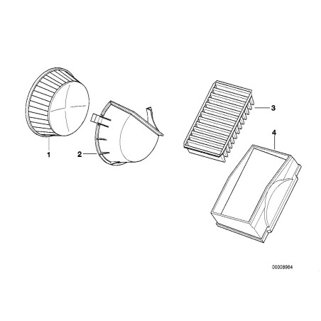 Kit de filtre à air - Pièce d'origine BMW 64119404386