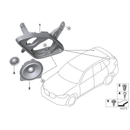 Haut-parleur de tableau de bord de gamme moyenne - Pièce d'origine BMW 65139279632