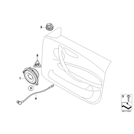 Haut-parleur de gamme moyenne - Pièce d'origine BMW 65139143232