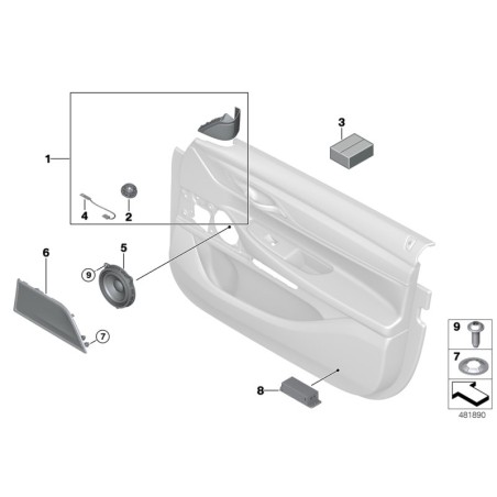 Haut-parleur de gamme moyenne - Pièce d'origine BMW 65139279635