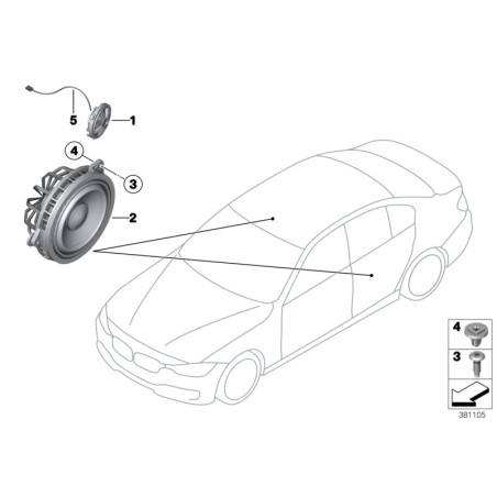 Haut-parleur de gamme moyenne - Pièce d'origine BMW 65139288769