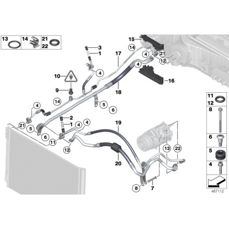 Capteur de pression de climatisation BMW - Pièce d'origine BMW64539141957