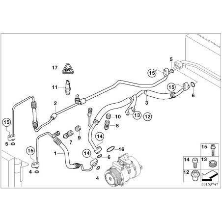 BMW/Valve de service de climatisation R134A - Pièce d'origine BMW64538391214