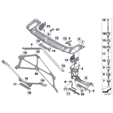 Support de radiateur auxiliaire inférieur gauche BMW - Pièce d'origine BMW51648055741