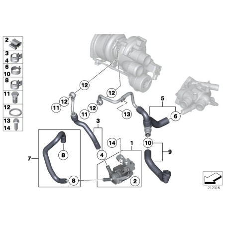 Pompe à eau auxiliaire - Pièce d'origine BMW 11537630368