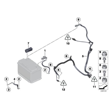 BMW/Câble de batterie IBS - Pièce d'origine BMW12427603567