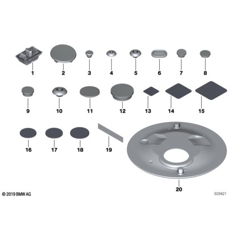 BMW/Bouchon aveugle - Pièce d'origine BMW51712258519