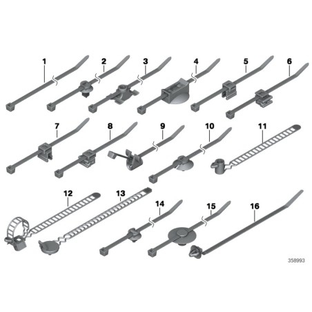 BMW / Sangle de câble avec support - Pièce d'origine BMW61136914992