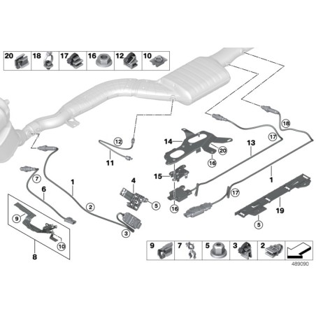 BMW/Attache de câble avec support - Pièce d'origine BMW61138375988