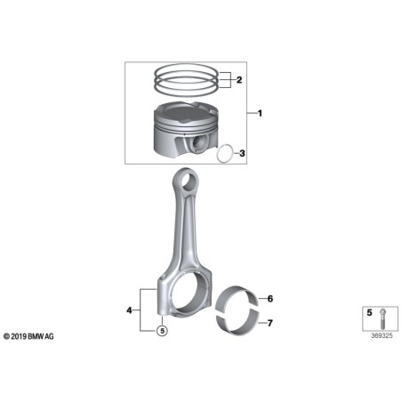 Boulon de bielle à tête Torx E12 M9x47mm Grade 12.0 12pcs - Pièce d'origine BMW 11247589671