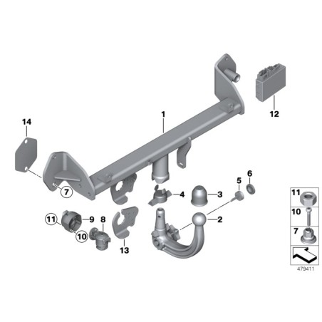 BMW/Unité de commande Attelage de remorque - Pièce d'origine BMW71606884356