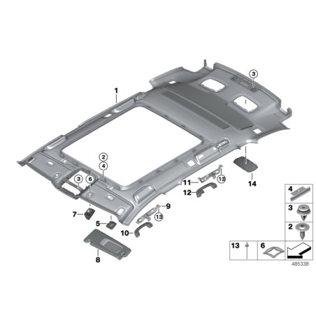 BMW/Couverture de microphone - Pièce d'origine BMW51448047526