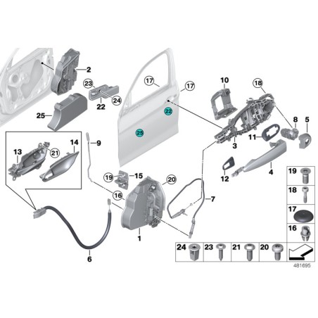 BMW/Support de verrouillage de porte - Pièce d'origine BMW51217312545