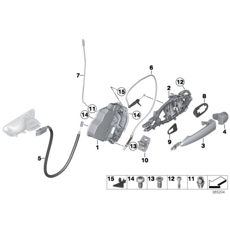 BMW/Support de verrouillage de porte - Pièce d'origine BMW51217312545