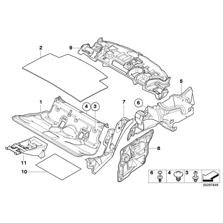 BMW/Panneau d'isolation de porte - Pièce d'origine BMW51487161455