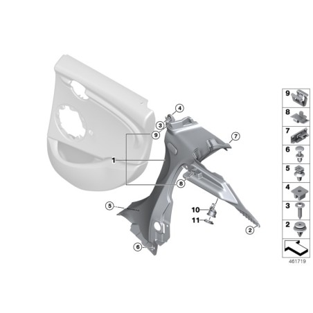 BMW/Attache en plastique à rivet extensible - Pièce d'origine BMW51498237075