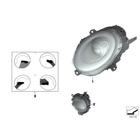 BMW/Feu antibrouillard/Feu de stationnement gauche - Pièce d'origine BMW63177298331